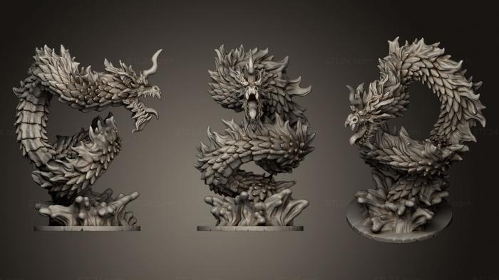 Статуэтки грифоны и драконы (Дракон, STKG_0086) 3D модель для ЧПУ станка